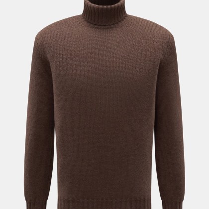 Fedeli - Herren - Cashmere Rollkragenpullover dunkelbraun Fedeli - Herren - Cashmere Rollkragenpullover dunkelbraun
