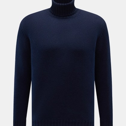 Fedeli - Herren - Cashmere Rollkragenpullover navy Fedeli - Herren - Cashmere Rollkragenpullover navy
