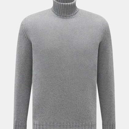 Fedeli - Herren - Cashmere Rollkragenpullover grau meliert Fedeli - Herren - Cashmere Rollkragenpullover grau meliert