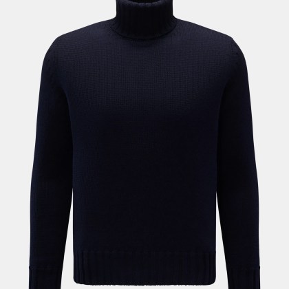 B.F. Knitwear - Herren - Merino Rollkragenpullover navy B.F. Knitwear - Herren - Merino Rollkragenpullover navy