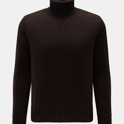 B.F. Knitwear - Herren - Merino Rollkragenpullover dunkelbraun B.F. Knitwear - Herren - Merino Rollkragenpullover dunkelbraun