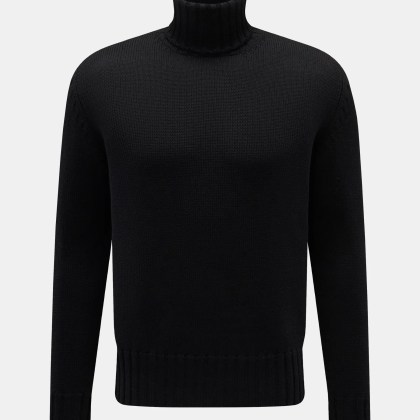 B.F. Knitwear - Herren - Merino Rollkragenpullover schwarz B.F. Knitwear - Herren - Merino Rollkragenpullover schwarz