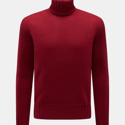 B.F. Knitwear - Herren - Merino Rollkragenpullover dunkelrot B.F. Knitwear - Herren - Merino Rollkragenpullover dunkelrot