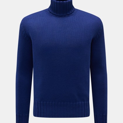 B.F. Knitwear - Herren - Merino Rollkragenpullover dunkelblau B.F. Knitwear - Herren - Merino Rollkragenpullover dunkelblau