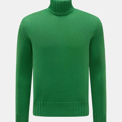 B.F. Knitwear - Herren - Merino Rollkragenpullover grün B.F. Knitwear - Herren - Merino Rollkragenpullover grün
