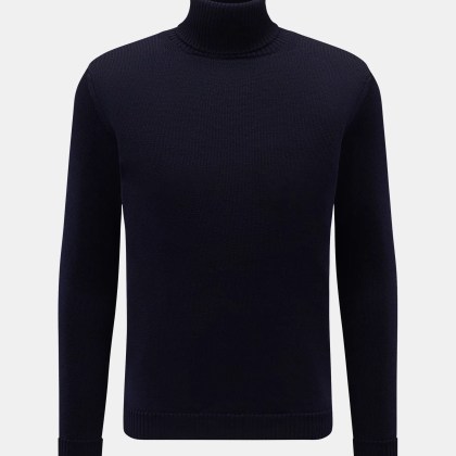 B.F. Knitwear - Herren - Merino Rollkragenpullover navy B.F. Knitwear - Herren - Merino Rollkragenpullover navy