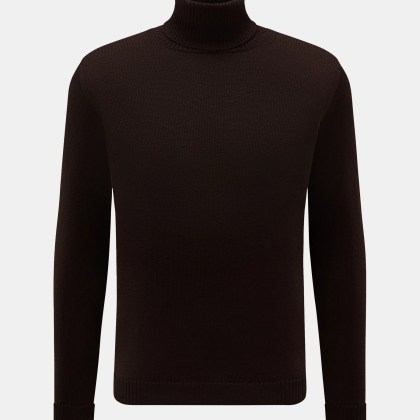 B.F. Knitwear - Herren - Merino Rollkragenpullover dunkelbraun B.F. Knitwear - Herren - Merino Rollkragenpullover dunkelbraun