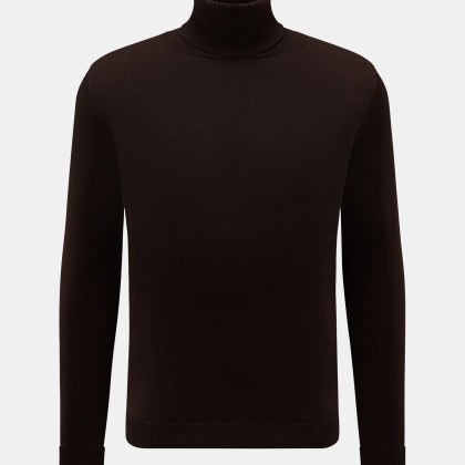 B.F. Knitwear - Herren - Merino Rollkragenpullover dunkelbraun B.F. Knitwear - Herren - Merino Rollkragenpullover dunkelbraun
