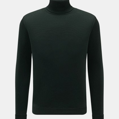 B.F. Knitwear - Herren - Merino Rollkragenpullover dunkelgrün B.F. Knitwear - Herren - Merino Rollkragenpullover dunkelgrün
