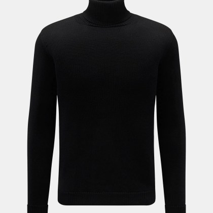 B.F. Knitwear - Herren - Merino Rollkragenpullover schwarz B.F. Knitwear - Herren - Merino Rollkragenpullover schwarz