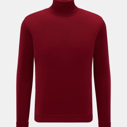 B.F. Knitwear - Herren - Merino Rollkragenpullover dunkelrot B.F. Knitwear - Herren - Merino Rollkragenpullover dunkelrot