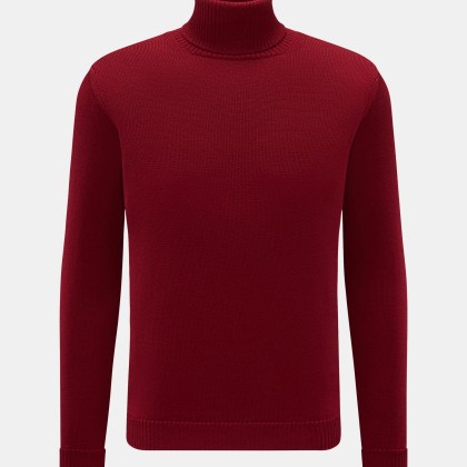 B.F. Knitwear - Herren - Merino Rollkragenpullover dunkelrot B.F. Knitwear - Herren - Merino Rollkragenpullover dunkelrot