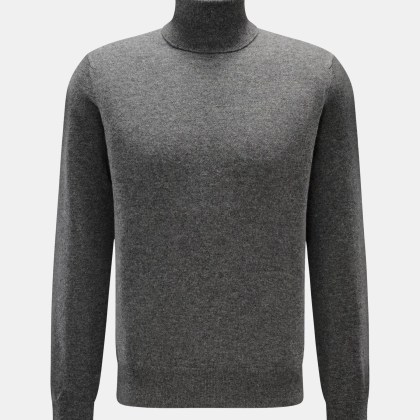 Cruciani - Herren - Cashmere Rollkragenpullover dunkelgrau meliert Cruciani - Herren - Cashmere Rollkragenpullover dunkelgrau meliert