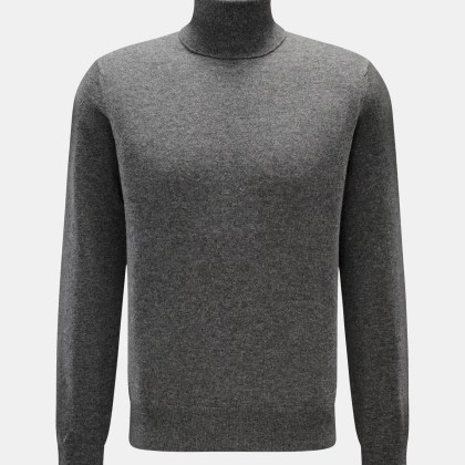 Cruciani - Herren - Cashmere Rollkragenpullover dunkelgrau meliert Cruciani - Herren - Cashmere Rollkragenpullover dunkelgrau meliert