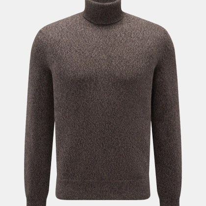 Agnona - Herren - Cashmere Rollkragenpullover graubraun meliert Agnona - Herren - Cashmere Rollkragenpullover graubraun meliert