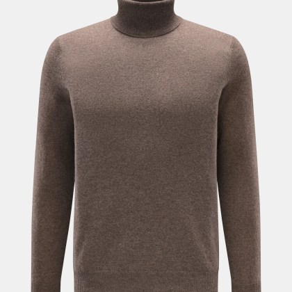 FTC - Herren - Cashmere Rollkragenpullover graubraun meliert FTC - Herren - Cashmere Rollkragenpullover graubraun meliert