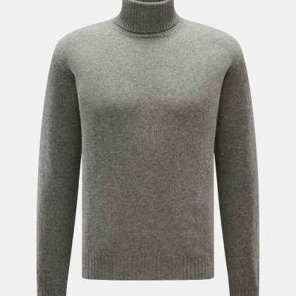 04651/ A trip in a bag - Herren - Cashmere Rollkragenpullover grau meliert 04651/ A trip in a bag - Herren - Cashmere Rollkragenpullover grau meliert