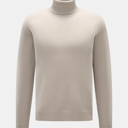 04651/ A trip in a bag - Herren - Cashmere Rollkragenpullover taupe 04651/ A trip in a bag - Herren - Cashmere Rollkragenpullover taupe