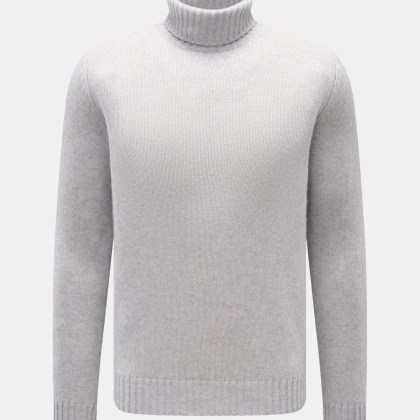 Bruno Manetti - Herren - Cashmere Rollkragenpullover hellgrau meliert Bruno Manetti - Herren - Cashmere Rollkragenpullover hellgrau meliert