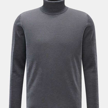 04651/ A trip in a bag - Herren - Merino Rollkragenpullover grau meliert 04651/ A trip in a bag - Herren - Merino Rollkragenpullover grau meliert