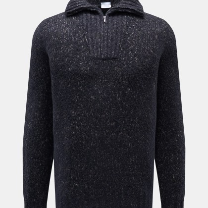 04651/ A trip in a bag - Herren - Troyer %27Chunky Quarter Zip%27 navy meliert 04651/ A trip in a bag - Herren - Troyer %27Chunky Quarter Zip%27 navy meliert