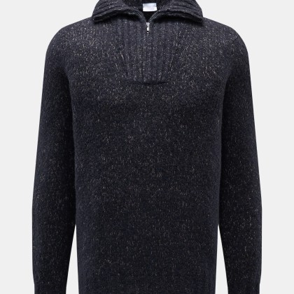 04651/ A trip in a bag - Herren - Troyer %27Chunky Quarter Zip%27 navy meliert 04651/ A trip in a bag - Herren - Troyer %27Chunky Quarter Zip%27 navy meliert