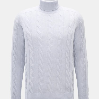 von Braun - Herren - Cashmere Rollkragenpullover hellblau von Braun - Herren - Cashmere Rollkragenpullover hellblau