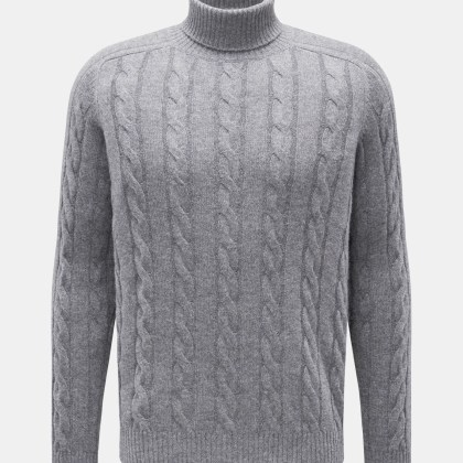 von Braun - Herren - Cashmere Rollkragenpullover grau meliert von Braun - Herren - Cashmere Rollkragenpullover grau meliert