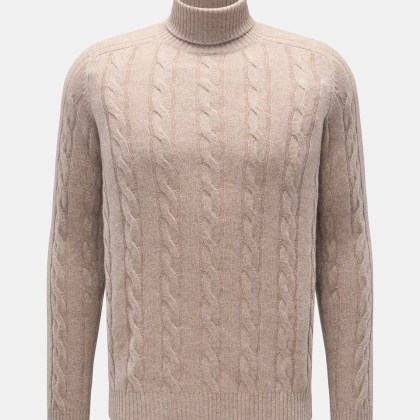 von Braun - Herren - Cashmere Rollkragenpullover beige meliert von Braun - Herren - Cashmere Rollkragenpullover beige meliert