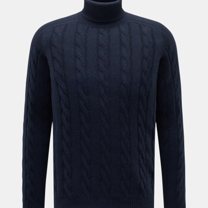 von Braun - Herren - Cashmere Rollkragenpullover navy von Braun - Herren - Cashmere Rollkragenpullover navy