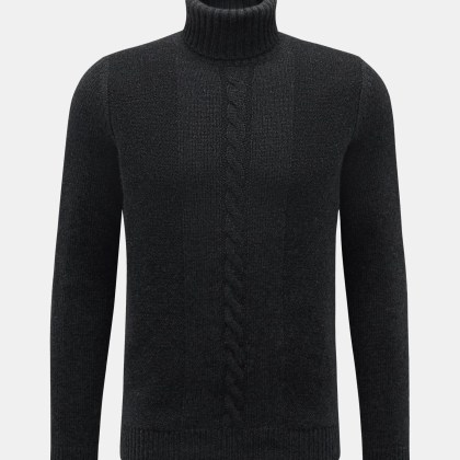 von Braun - Herren - Cashmere Rollkragenpullover anthrazit meliert von Braun - Herren - Cashmere Rollkragenpullover anthrazit meliert