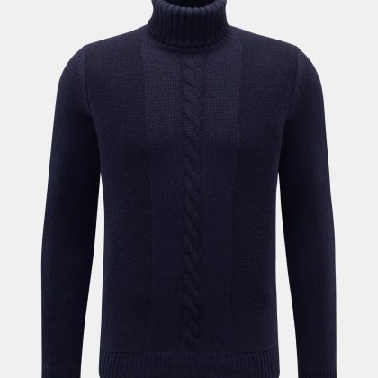 von Braun - Herren - Cashmere Rollkragenpullover navy von Braun - Herren - Cashmere Rollkragenpullover navy