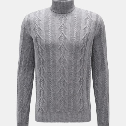 von Braun - Herren - Cashmere Rollkragenpullover grau meliert von Braun - Herren - Cashmere Rollkragenpullover grau meliert