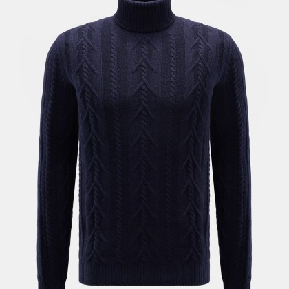 von Braun - Herren - Cashmere Rollkragenpullover navy von Braun - Herren - Cashmere Rollkragenpullover navy
