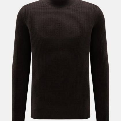 von Braun - Herren - Cashmere Mock Neck Pullover dunkelbraun von Braun - Herren - Cashmere Mock Neck Pullover dunkelbraun