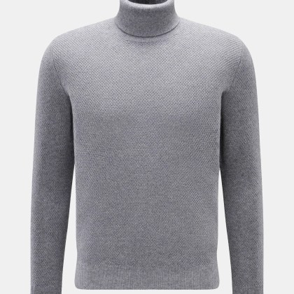 von Braun - Herren - Cashmere Rollkragenpullover grau meliert von Braun - Herren - Cashmere Rollkragenpullover grau meliert