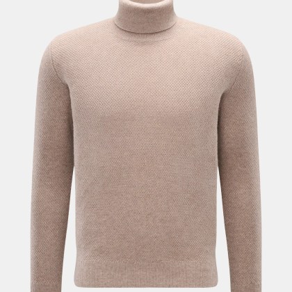von Braun - Herren - Cashmere Rollkragenpullover beige meliert von Braun - Herren - Cashmere Rollkragenpullover beige meliert