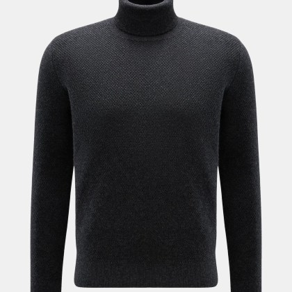 von Braun - Herren - Cashmere Rollkragenpullover anthrazit meliert von Braun - Herren - Cashmere Rollkragenpullover anthrazit meliert