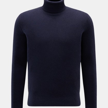 von Braun - Herren - Cashmere Rollkragenpullover navy von Braun - Herren - Cashmere Rollkragenpullover navy
