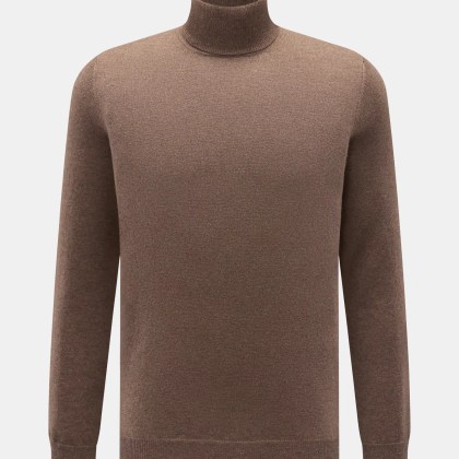 von Braun - Herren - Cashmere Rollkragenpullover braun meliert von Braun - Herren - Cashmere Rollkragenpullover braun meliert