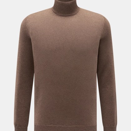 von Braun - Herren - Cashmere Rollkragenpullover braun meliert von Braun - Herren - Cashmere Rollkragenpullover braun meliert