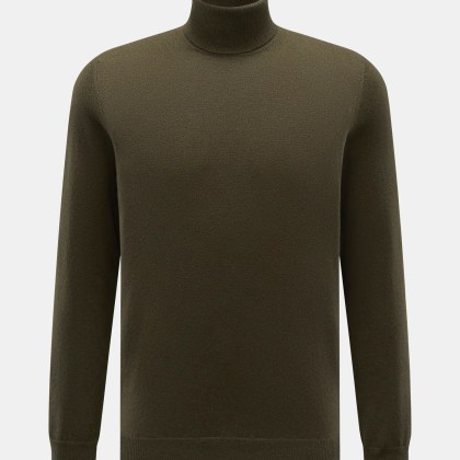 von Braun - Herren - Cashmere Rollkragenpullover oliv von Braun - Herren - Cashmere Rollkragenpullover oliv