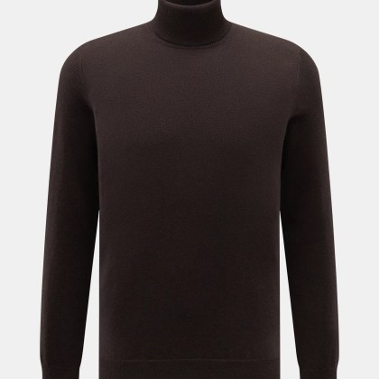 von Braun - Herren - Cashmere Rollkragenpullover dunkelbraun von Braun - Herren - Cashmere Rollkragenpullover dunkelbraun