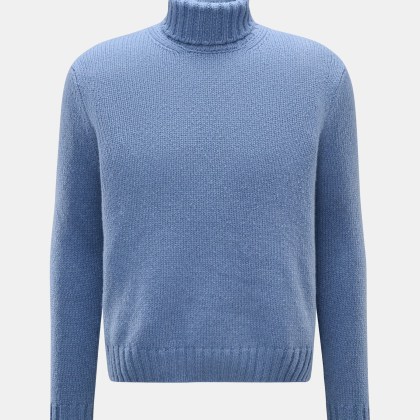 04651/ A trip in a bag - Herren - Cashmere Rollkragenpullover rauchblau 04651/ A trip in a bag - Herren - Cashmere Rollkragenpullover rauchblau