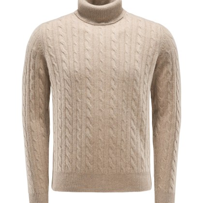 von Braun - Herren - Cashmere Rollkragenpullover beige von Braun - Herren - Cashmere Rollkragenpullover beige