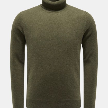 von Braun - Herren - Cashmere Rollkragenpullover oliv von Braun - Herren - Cashmere Rollkragenpullover oliv