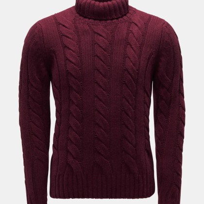 von Braun - Herren - Cashmere Rollkragenpullover bordeaux von Braun - Herren - Cashmere Rollkragenpullover bordeaux