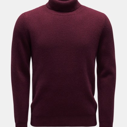 von Braun - Herren - Cashmere Rollkragenpullover bordeaux von Braun - Herren - Cashmere Rollkragenpullover bordeaux