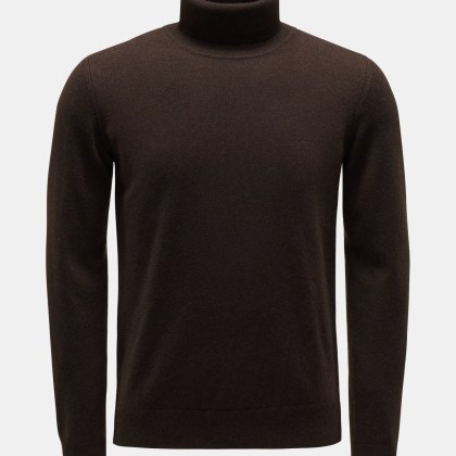 von Braun - Herren - Cashmere Rollkragenpullover dunkelbraun von Braun - Herren - Cashmere Rollkragenpullover dunkelbraun