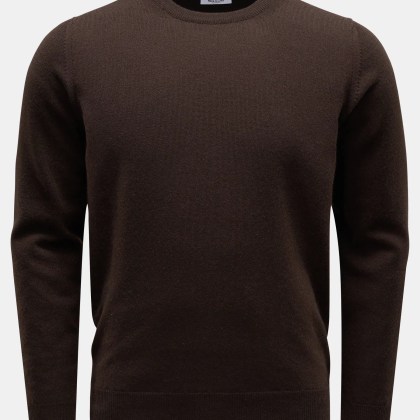 Aida Barni - Herren - Cashmere Rundhalspullover dunkelbraun Aida Barni - Herren - Cashmere Rundhalspullover dunkelbraun